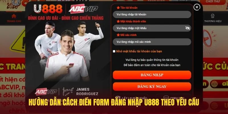 Hướng dẫn cách điền form đăng nhập U888 theo yêu cầu 